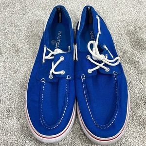 Nautica Size 13 Navy Blue and White Nautical Boat Shoes